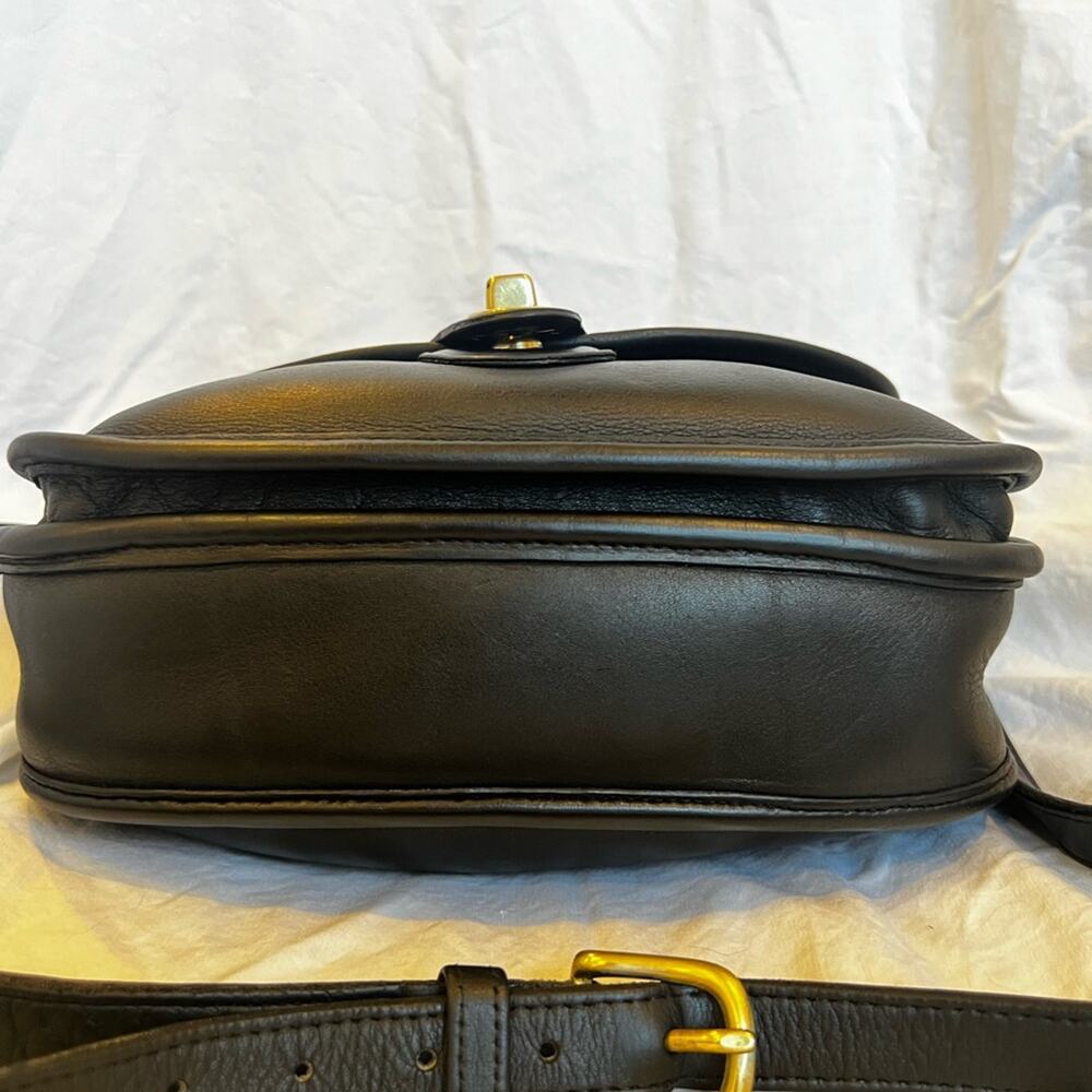 Vintage Coach Prairie Black Leather Crossbody Bag 9954 with Brass Hardware - Picture 5 of 14